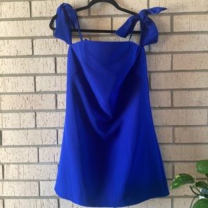Milly Neiman Marcus Off The Shoulder Cobalt Cocktail Short Mini Party Dress 2